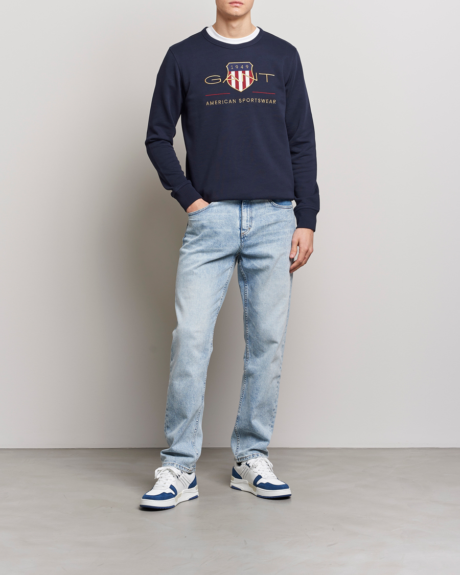 Herren | Pullover | GANT | Archive Shield Crew Neck Sweatershirt Evening Blue