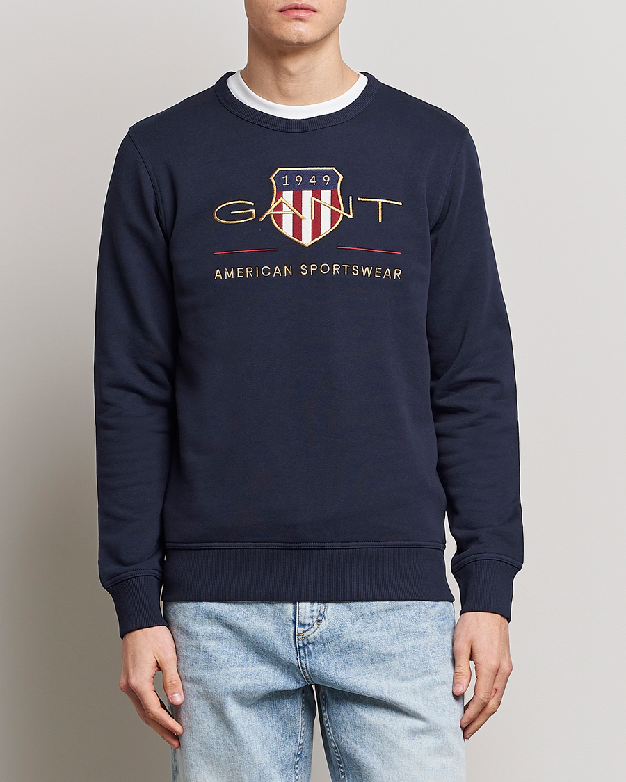 Herren | Pullover | GANT | Archive Shield Crew Neck Sweatershirt Evening Blue