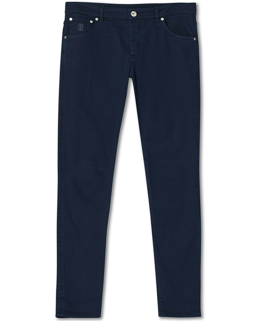 Herren | Hosen | Brunello Cucinelli | Slim Fit 5-Pocket Twill Pants Navy
