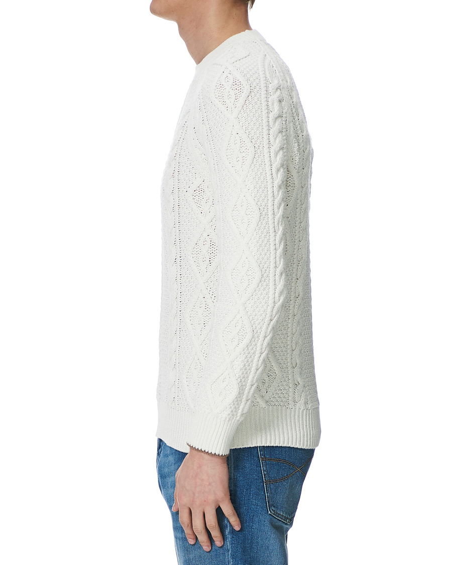 Herren | Pullover | Brunello Cucinelli | Cotton Aran Cable Sweater Off White