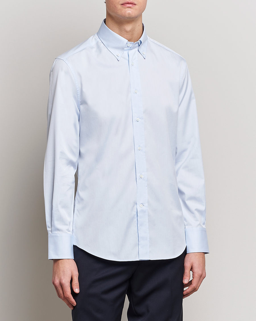 Herren | Hemden | Brunello Cucinelli | Slim Fit Twill Button Down Shirt Light Blue