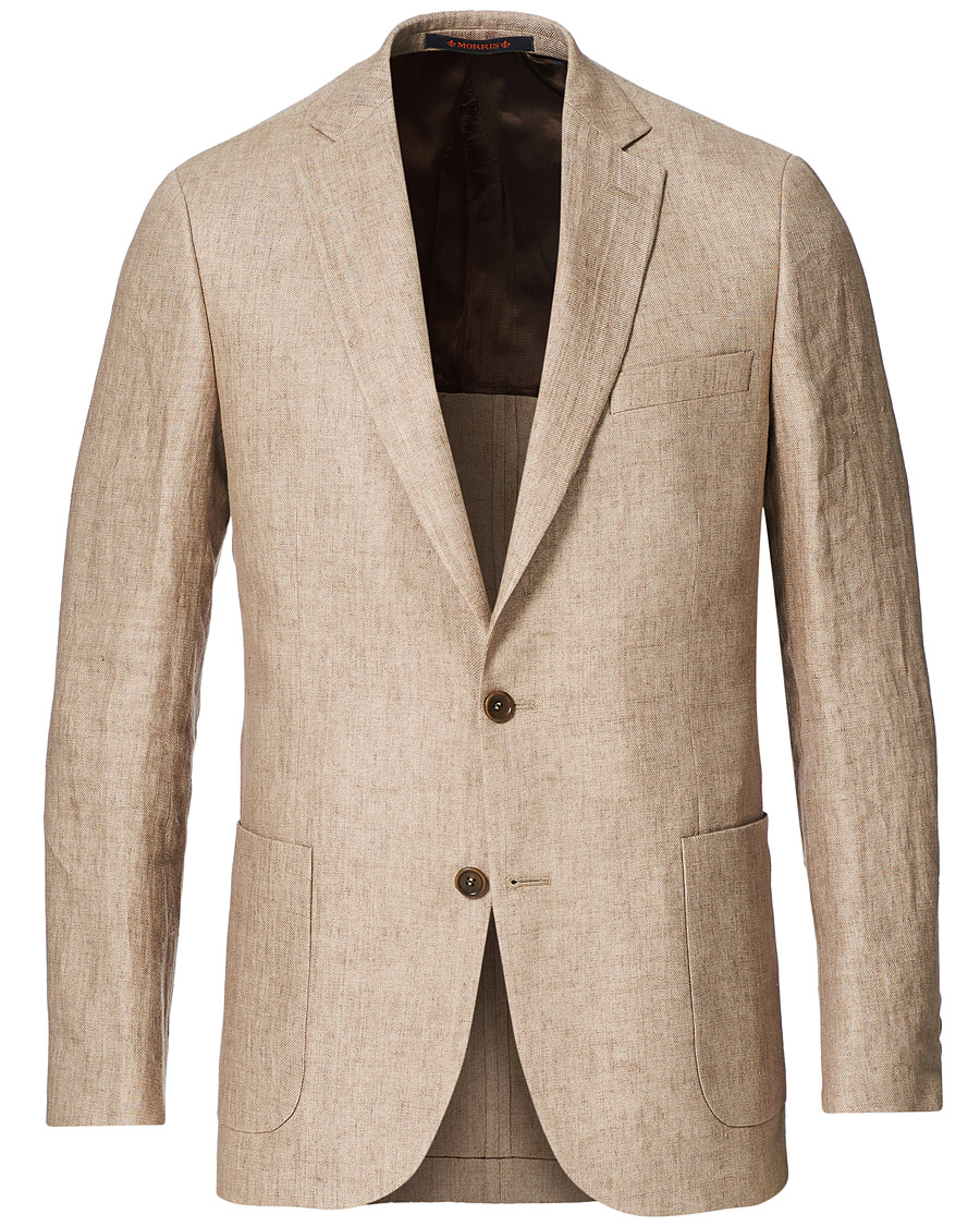 Herren | Sakkos | Morris | Sebastian Linen Patch Pocket Blazer Khaki