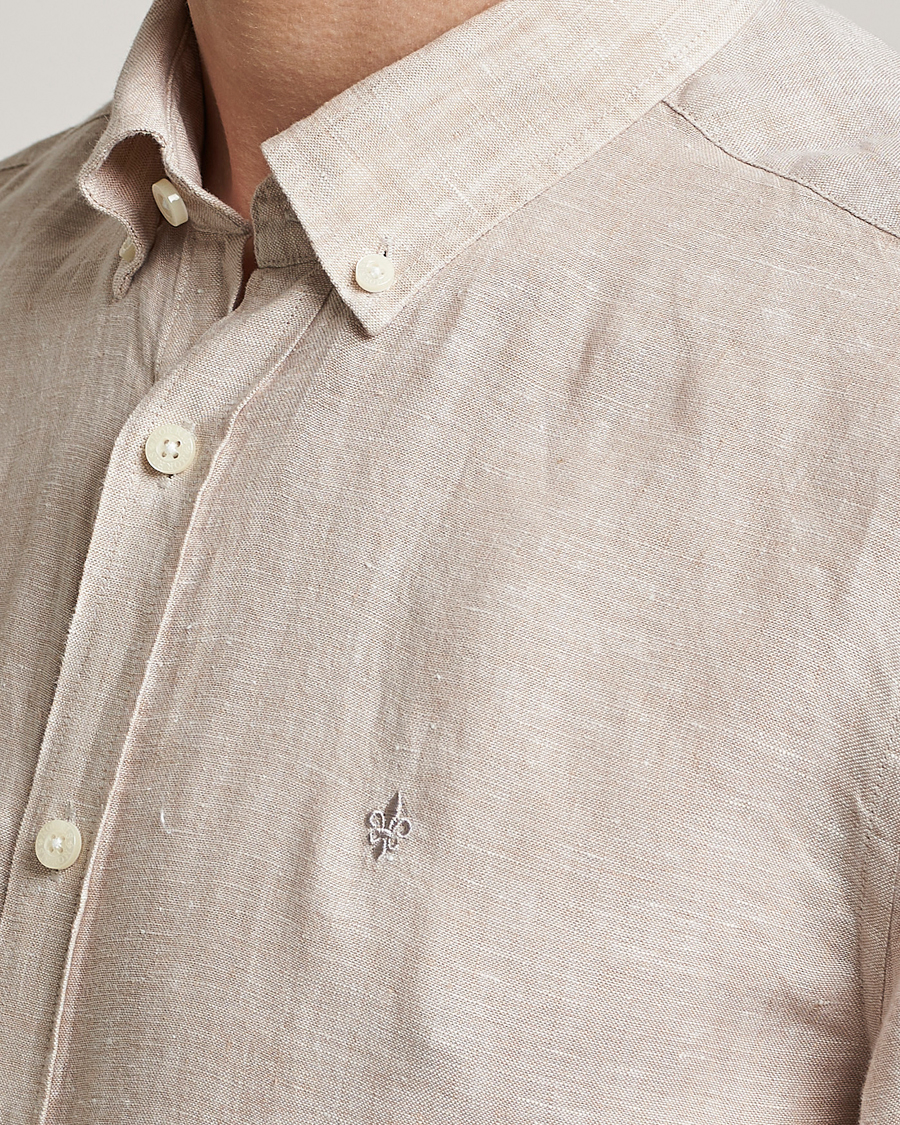 Herren | Hemden | Morris | Douglas Button Down Linen Shirt Khaki