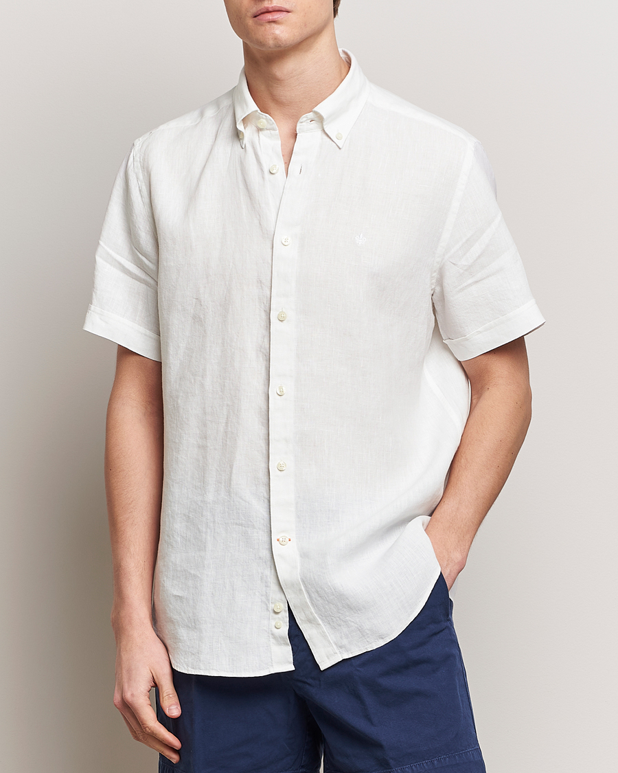 Herren | Freizeithemden | Morris | Douglas Linen Short Sleeve Shirt White