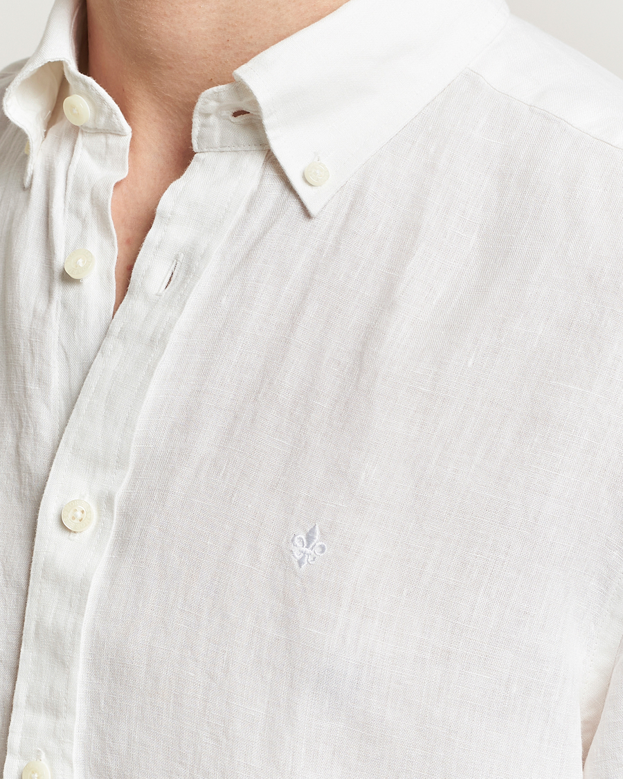 Herren | Hemden | Morris | Douglas Short Sleeve Linen Shirt White