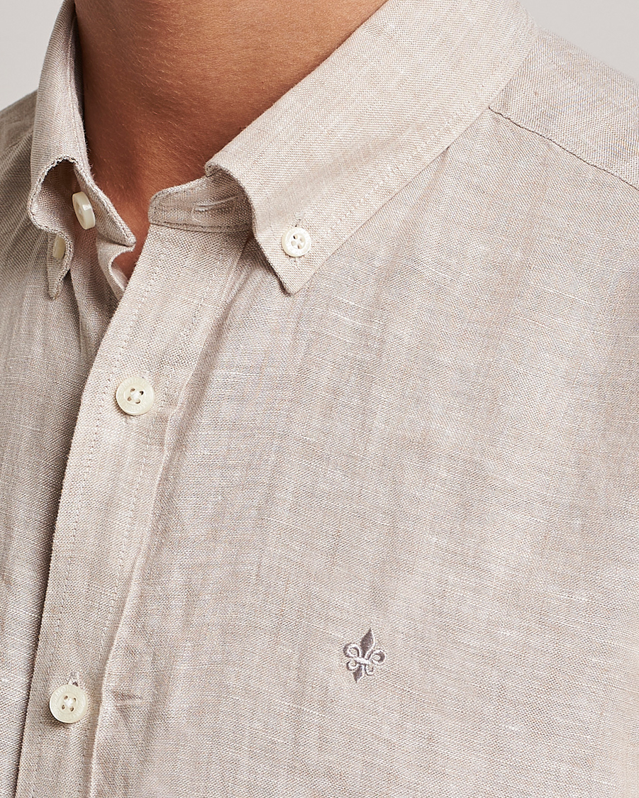 Herren | Hemden | Morris | Douglas Short Sleeve Linen Shirt Khaki XL