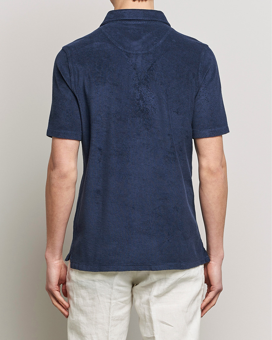 Herren | Poloshirts | Stenströms | Terry Cotton Poloshirt Navy