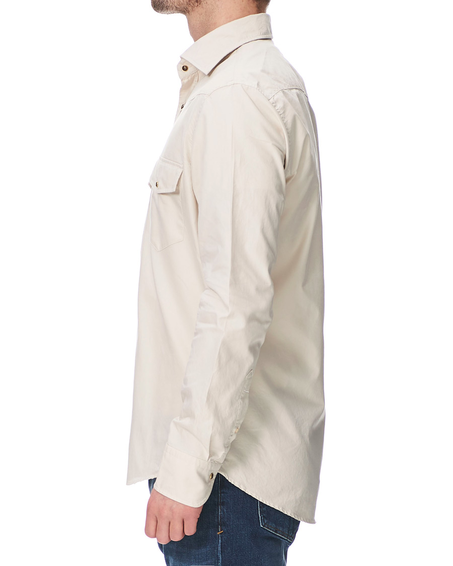 Herren | Hemden | Stenströms | Slimline Twill Western Shirt Beige