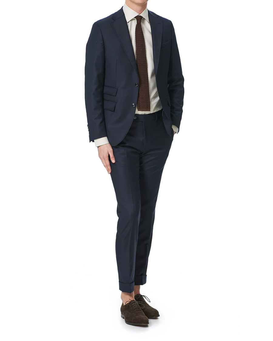 Herren | Hemden | Stenströms | Slimline Contrast Houndstooth Shirt Beige