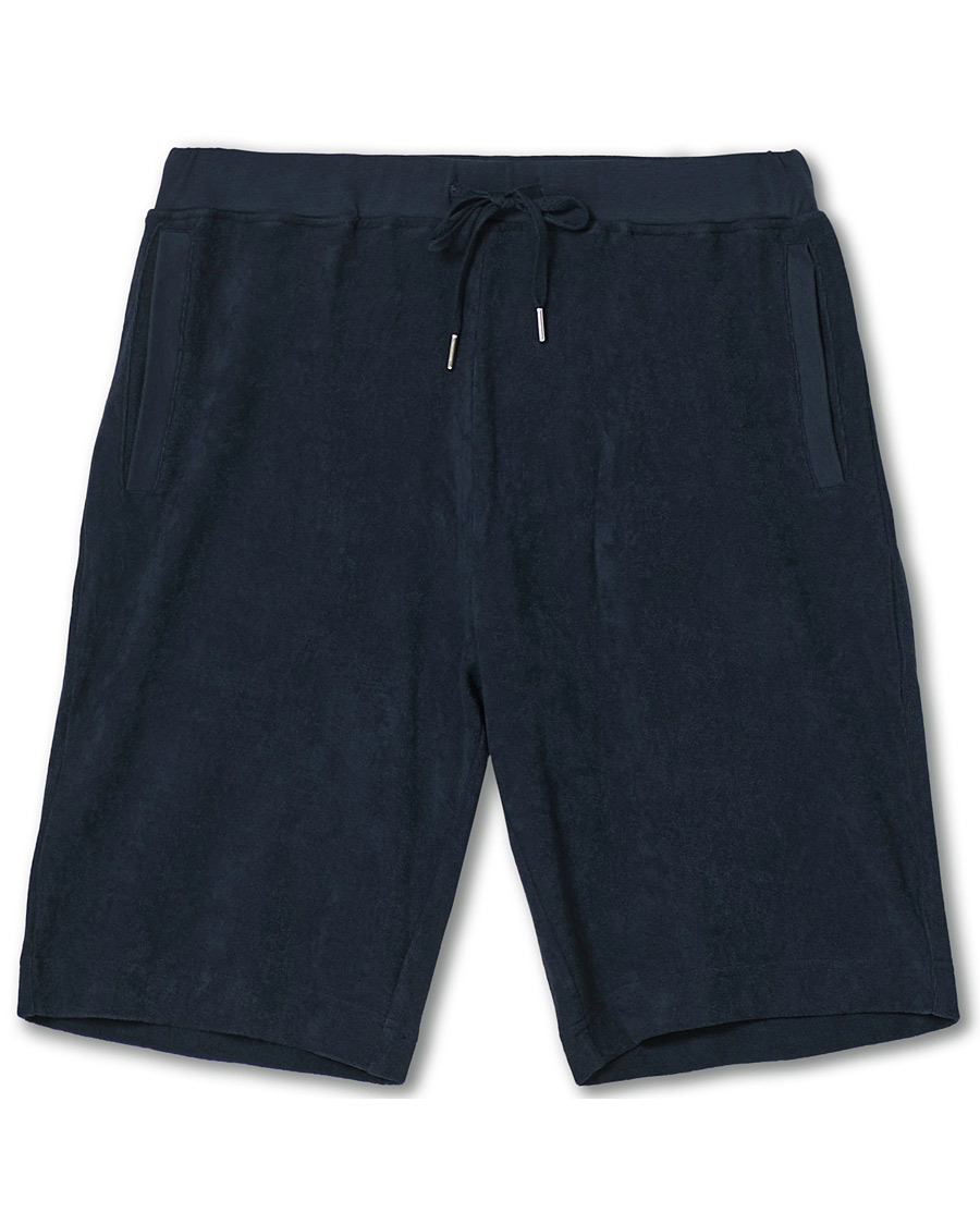 Herren | Shorts | Sunspel | Organic Cotton Towelling Shorts Navy