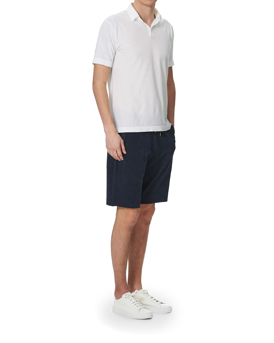 Herren | Shorts | Sunspel | Organic Cotton Towelling Shorts Navy