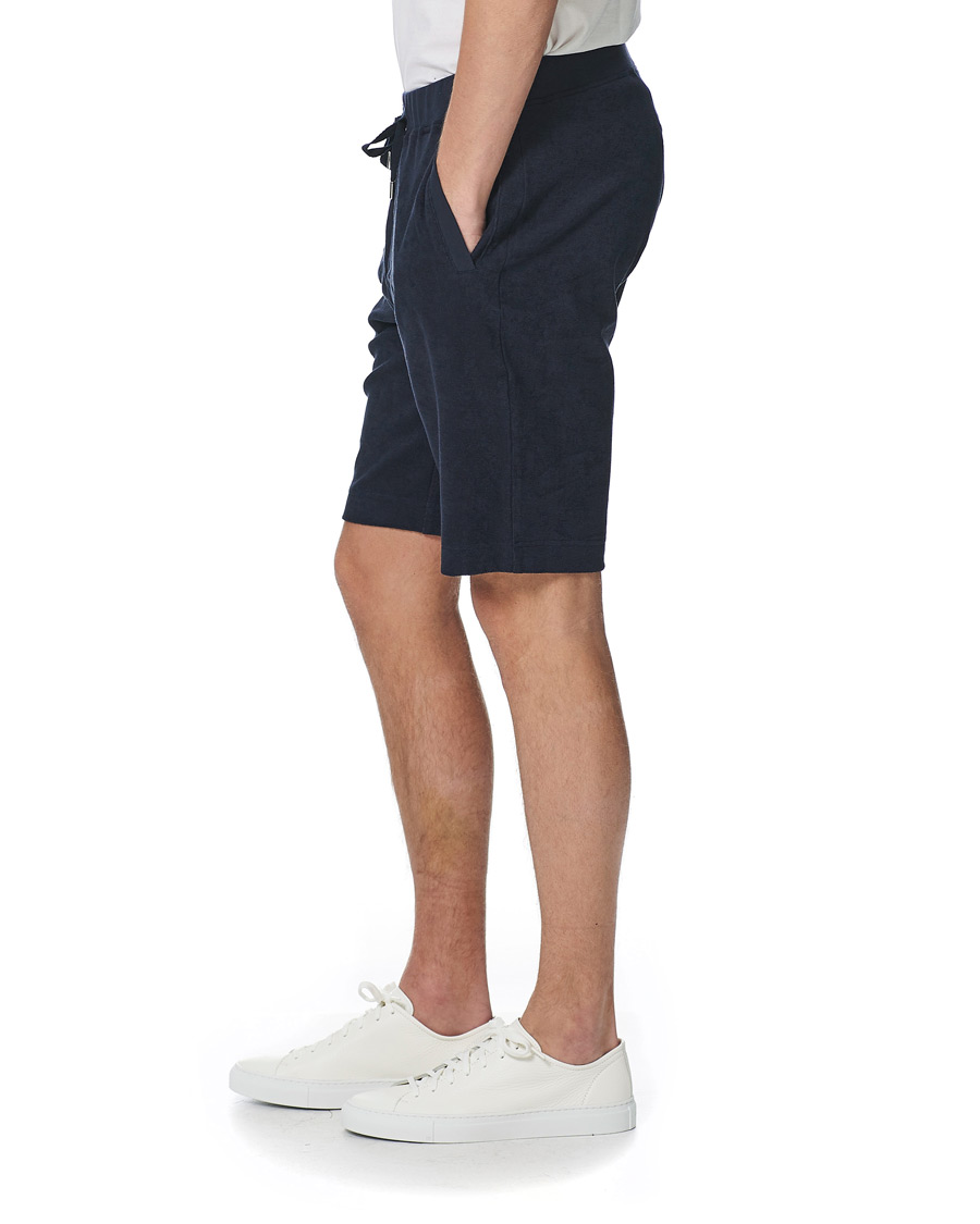 Herren | Shorts | Sunspel | Organic Cotton Towelling Shorts Navy