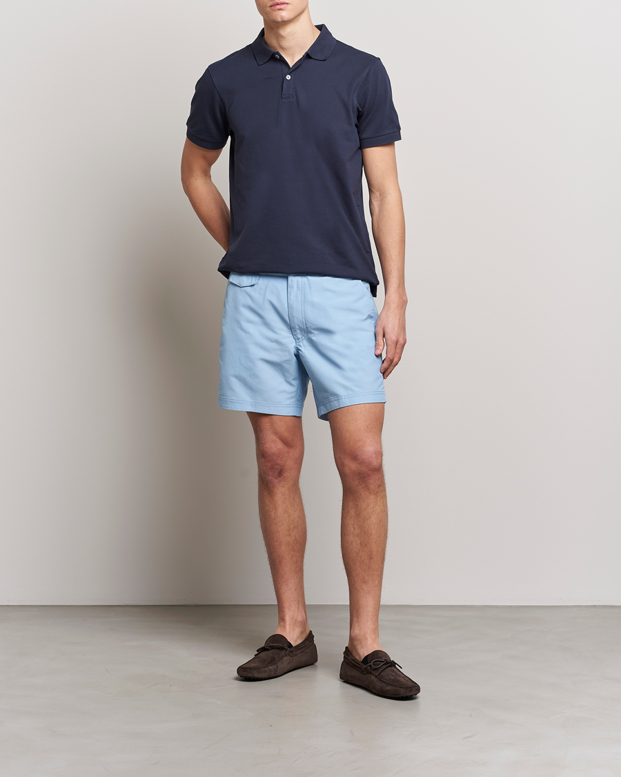 Herren | Badehosen | Sunspel | Recycled Seaqual Tailored Swim Shorts Light Blue