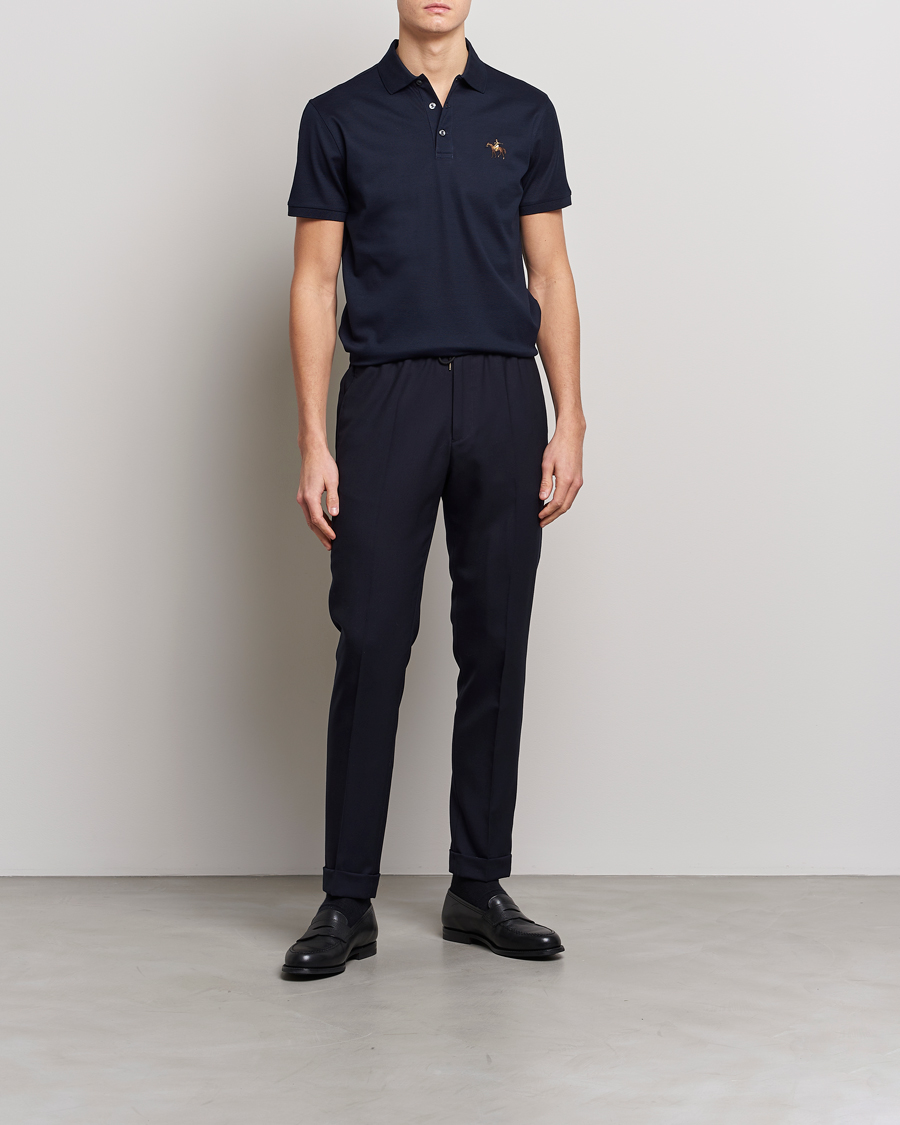 Herren | Poloshirts | Ralph Lauren Purple Label | Mercerized Cotton Polo Chairman Navy