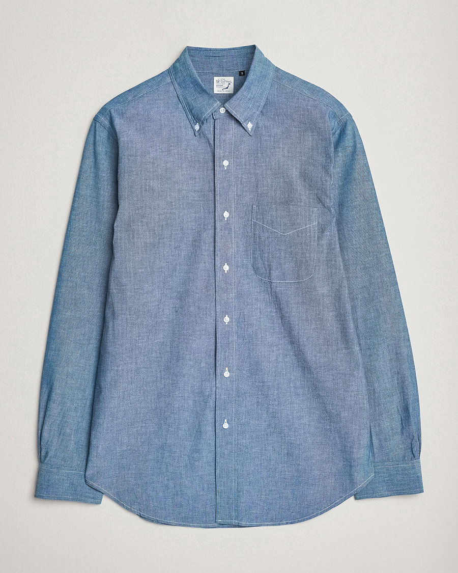 Herren | Hemden | orSlow | Denim Button Down Shirt Light Blue