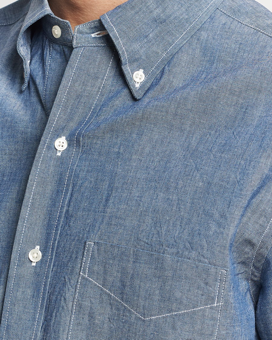 Herren | Hemden | orSlow | Denim Button Down Shirt Light Blue
