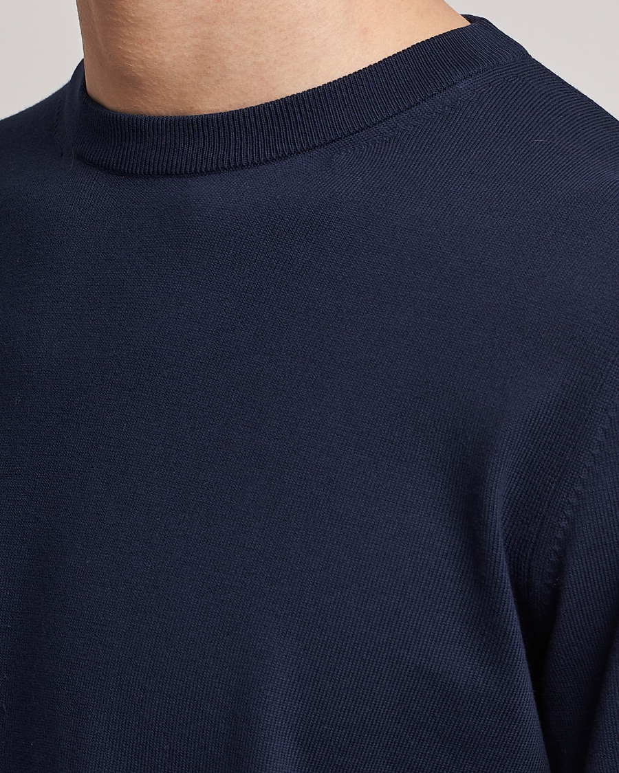 Herren | Pullover | Canali | Cotton Crew Neck Pullover Navy
