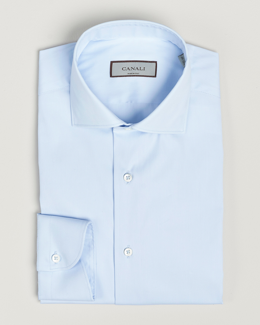 Herren | Hemden | Canali | Slim Fit Cotton/Stretch Shirt Light Blue