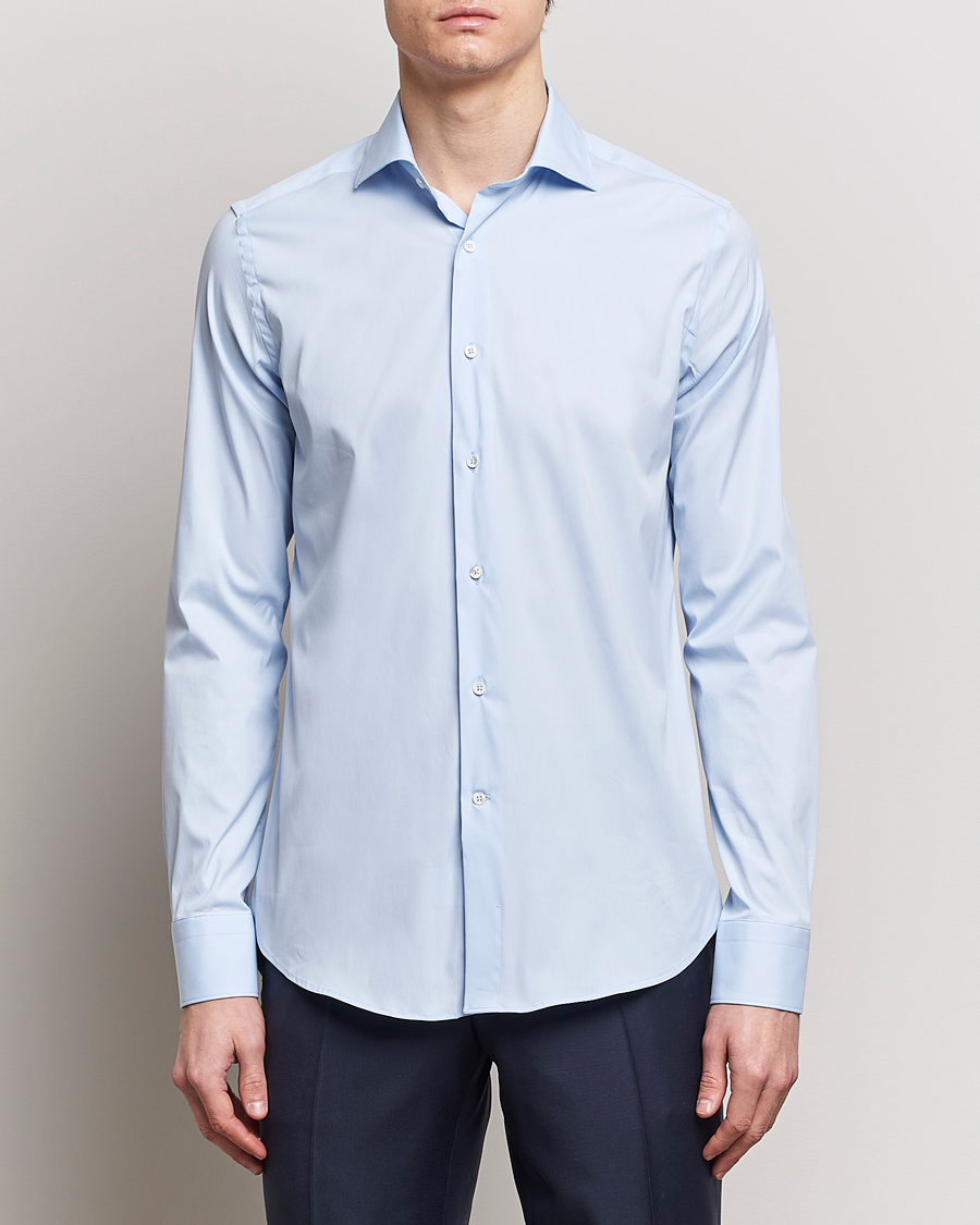 Herren | Formelle Hemden | Canali | Slim Fit Cotton/Stretch Shirt Light Blue