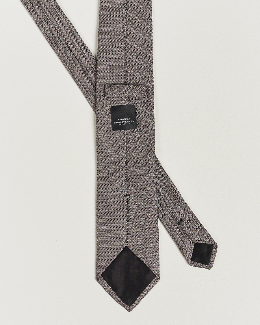 Herren | Amanda Christensen Silk Grenadine 8 cm Tie Grey | Amanda Christensen | Silk Grenadine 8 cm Tie Grey