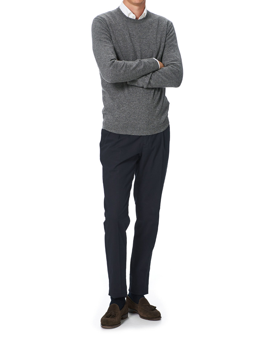 Herren | Pullover | People's Republic of Cashmere | Cashmere Roundneck Heather Grey