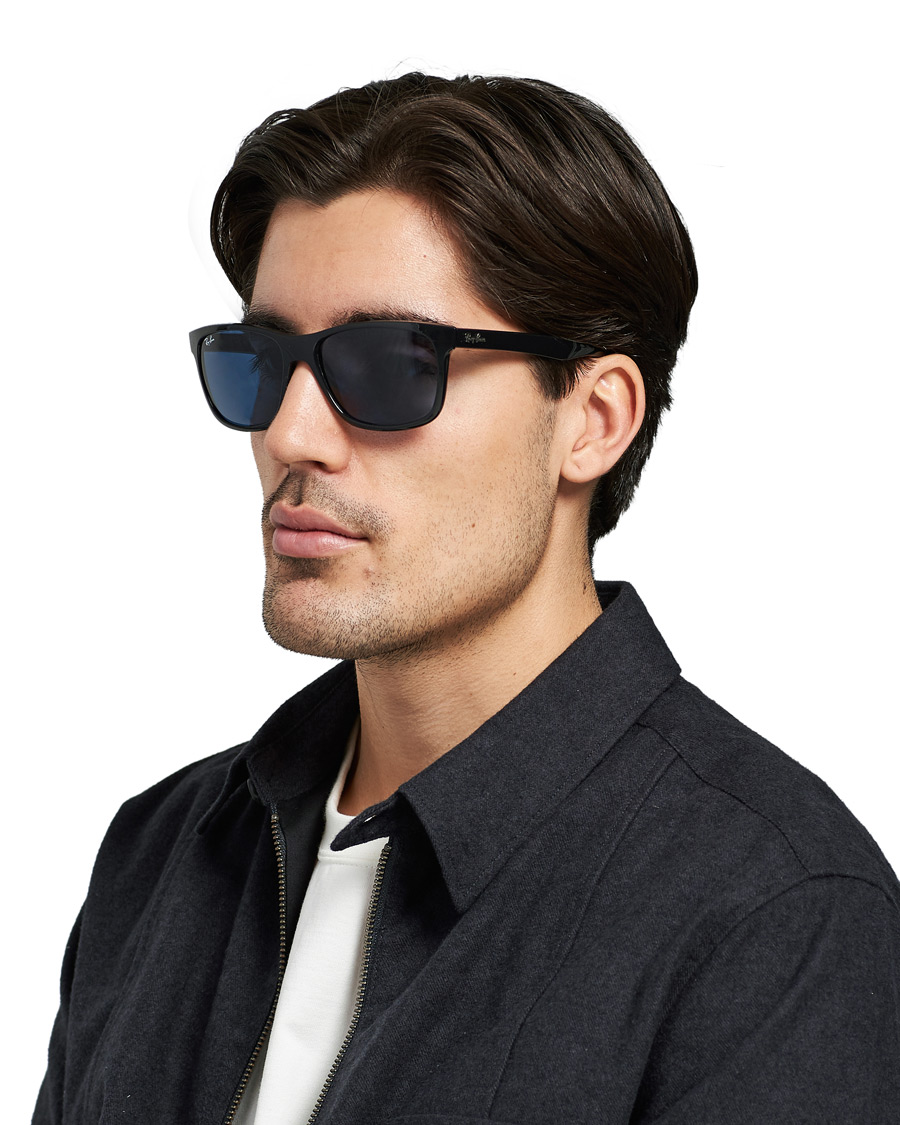 Herren | Ray-Ban RB4181 Sunglasses Shiny Black/Blue | Ray-Ban | RB4181 Sunglasses Shiny Black/Blue