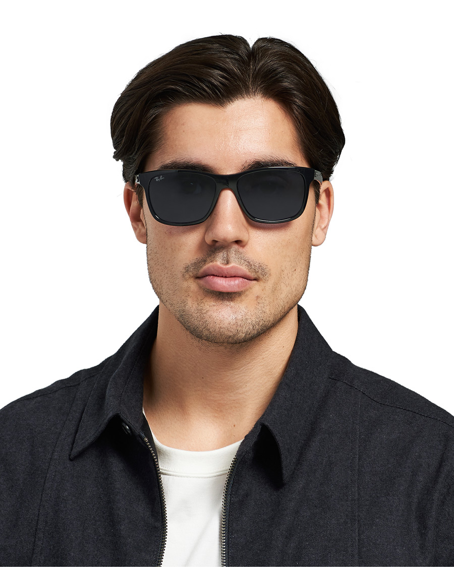Herren | Ray-Ban RB4181 Sunglasses Shiny Black/Blue | Ray-Ban | RB4181 Sunglasses Shiny Black/Blue