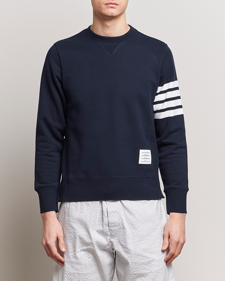 Men | Luxury Brands | Thom Browne | 4 Bar Sweatshirt Navy
