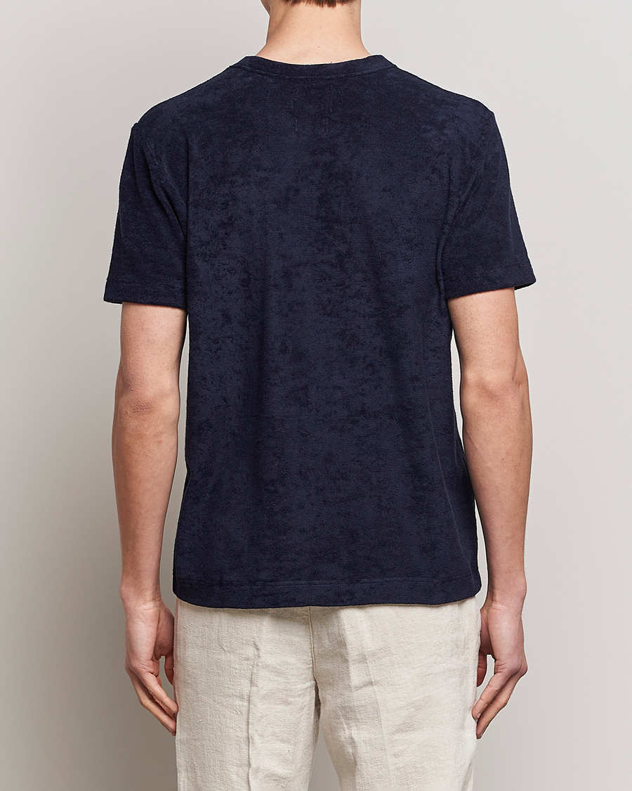 Herren | T-Shirts | Howlin' | Fons Cotton Blend Terry Pocket Tee Navy