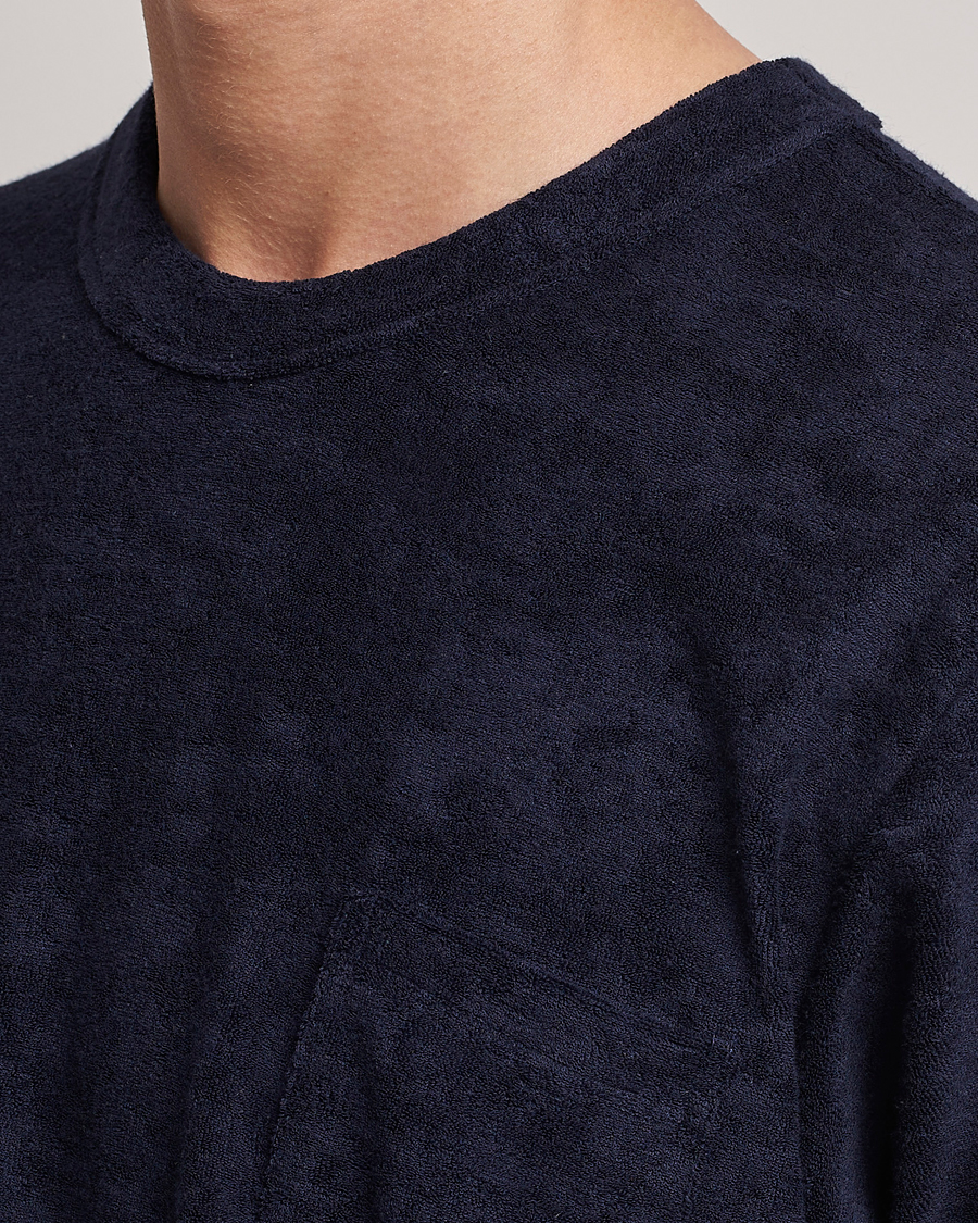Herren | T-Shirts | Howlin' | Fons Cotton Blend Terry Pocket Tee Navy