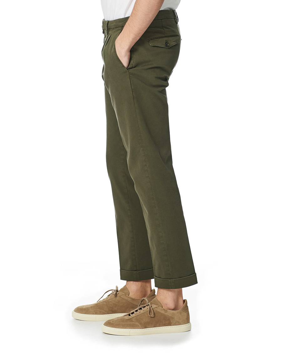 Herren | Hosen | Briglia 1949 | Easy Fit Pleated Cotton Chinos Olive