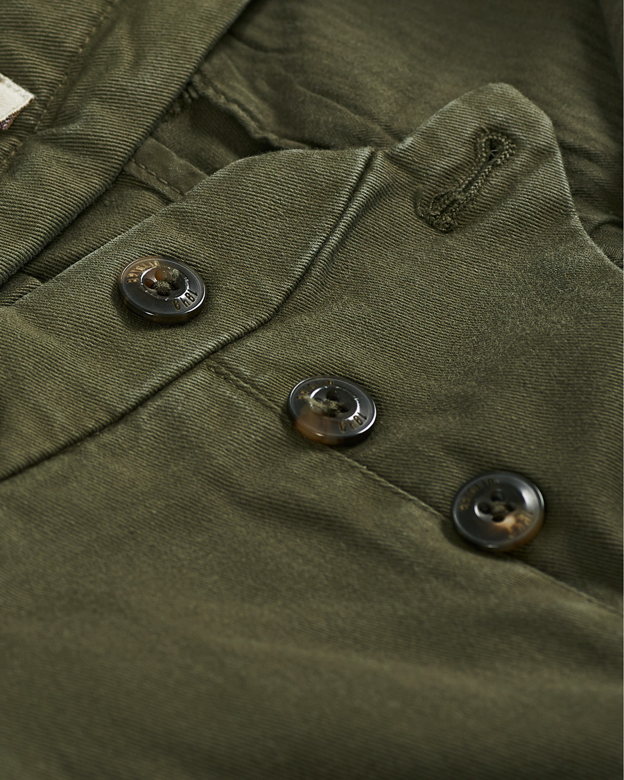 Herren | Hosen | Briglia 1949 | Easy Fit Pleated Cotton Chinos Olive