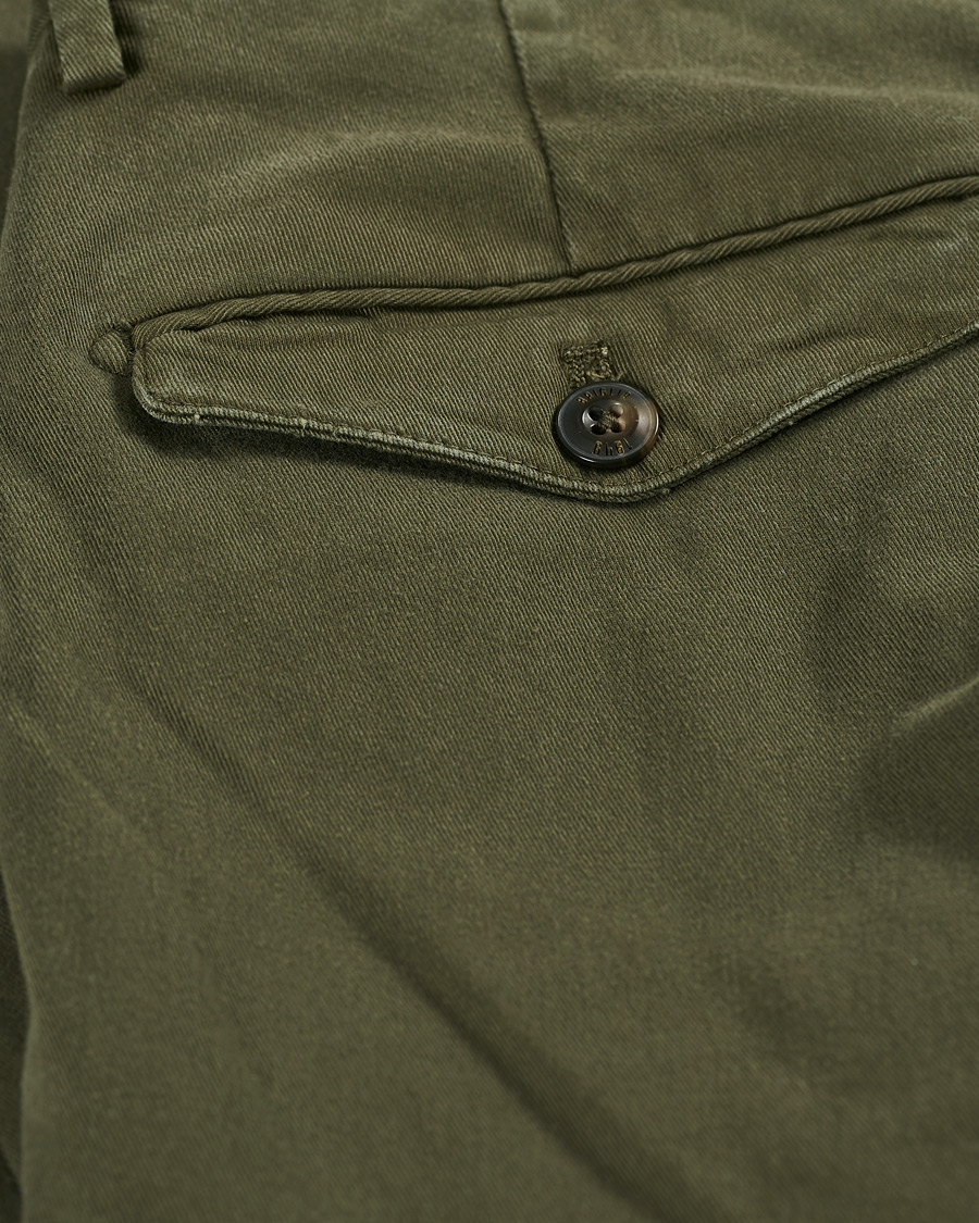 Herren | Hosen | Briglia 1949 | Easy Fit Pleated Cotton Chinos Olive