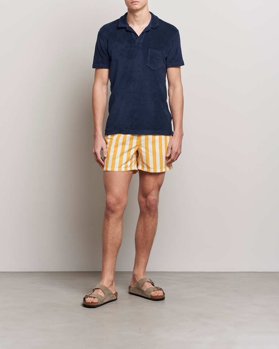 Herren | Ripa Ripa Paraggi Striped Swimshorts Yellow/White | Ripa Ripa | Paraggi Striped Swimshorts Yellow/White