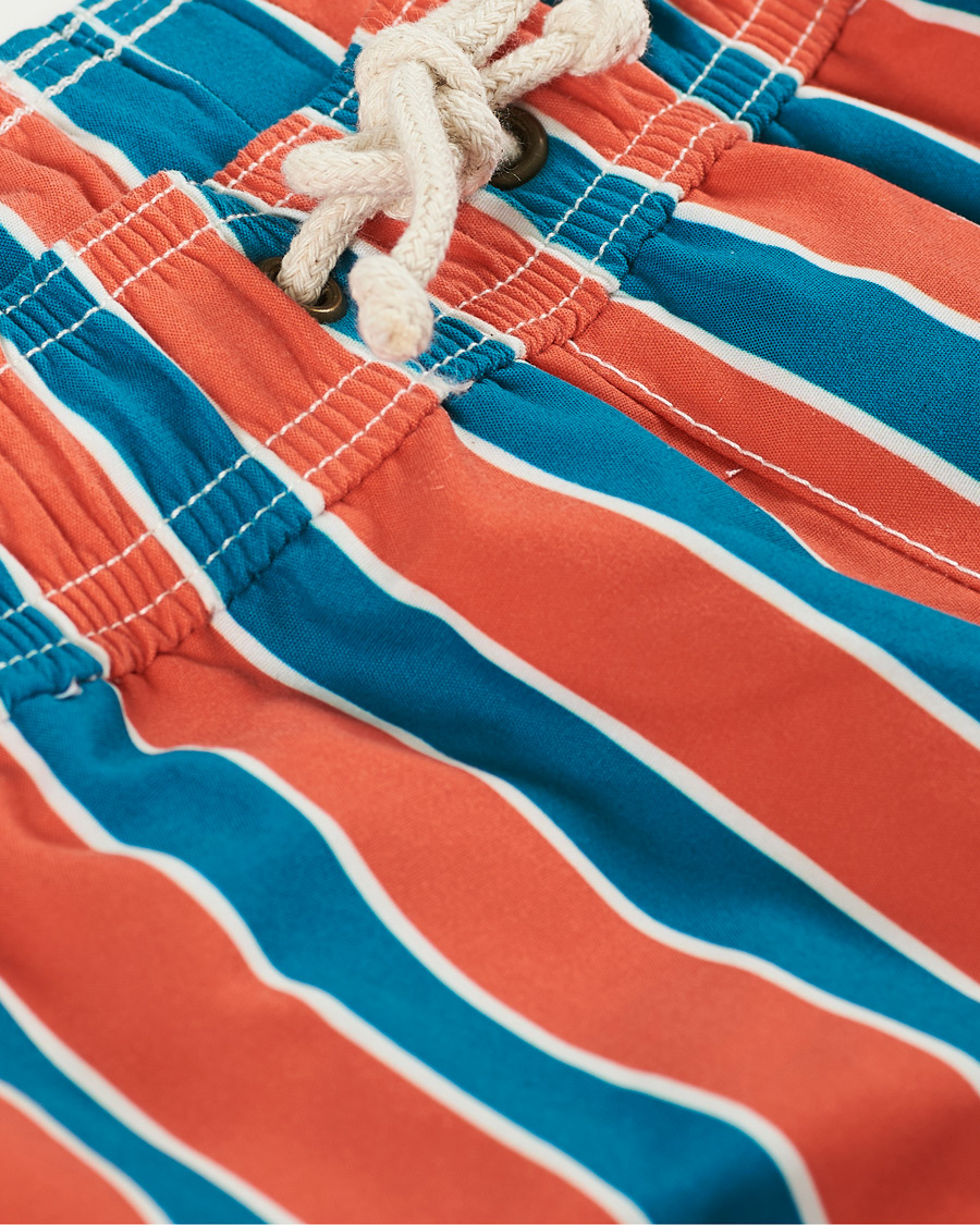 Herren | Badehosen | Ripa Ripa | Monterosso Striped Swimshorts Green/Orange