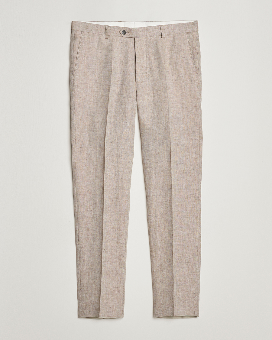 Herren | Hosen | Oscar Jacobson | Denz Linen Trousers Beige