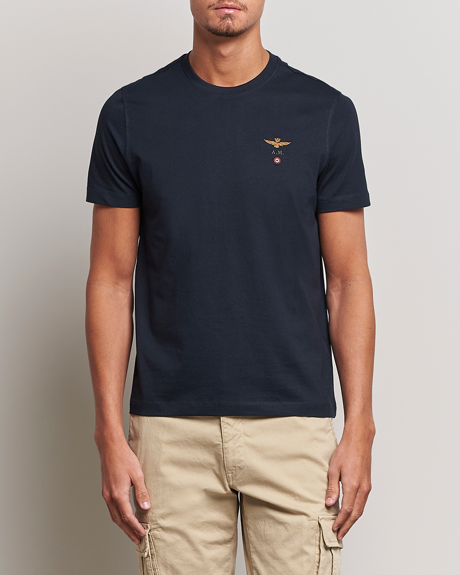 Herren | Kurzarm T-Shirt | Aeronautica Militare | TS1580 Crew Neck Tee Navy