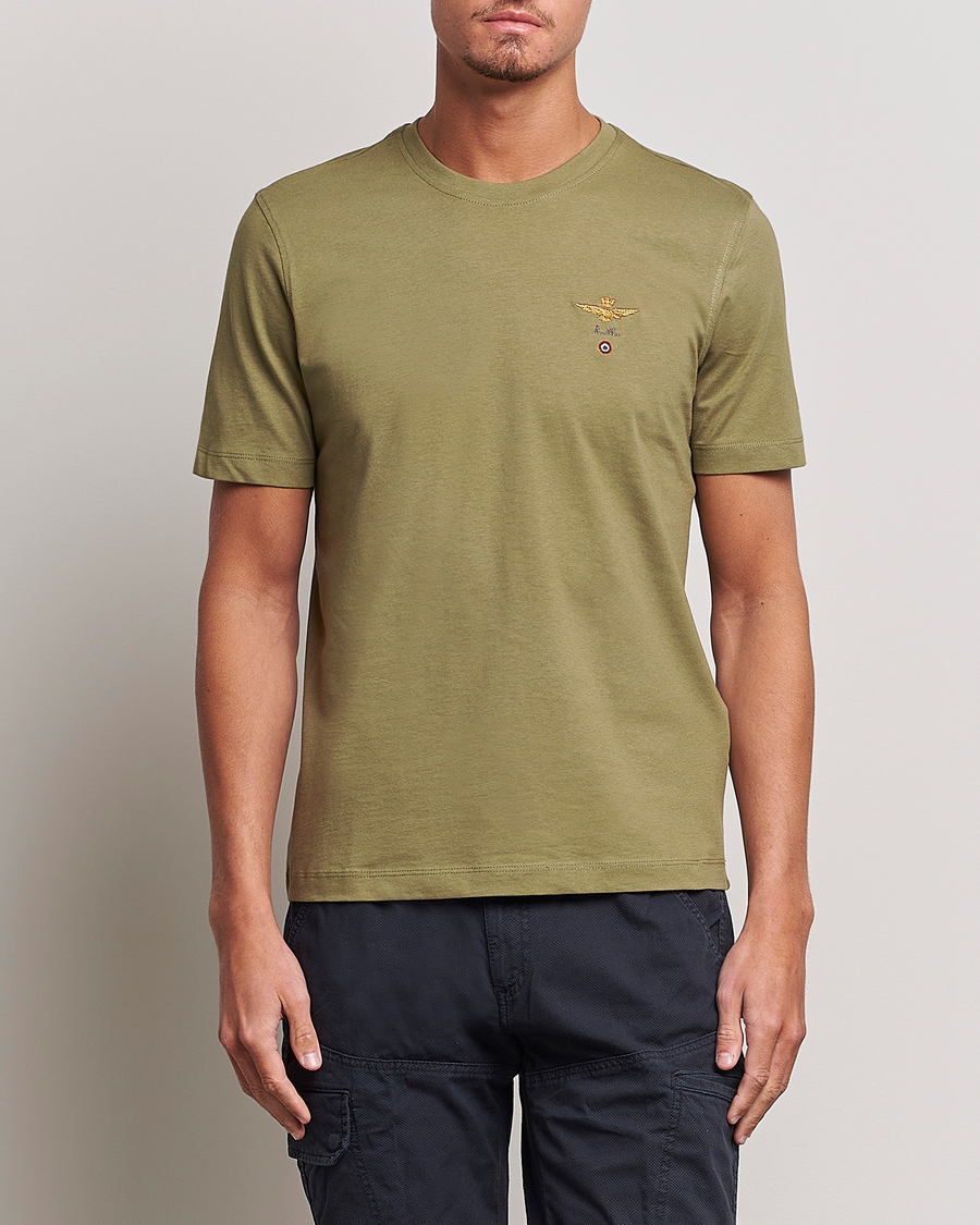 Herren | Kurzarm T-Shirt | Aeronautica Militare | TS1580 Crew Neck Tee Green
