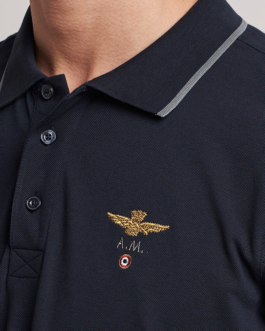 Herren | Poloshirts | Aeronautica Militare | Garment Dyed Cotton Polo Navy