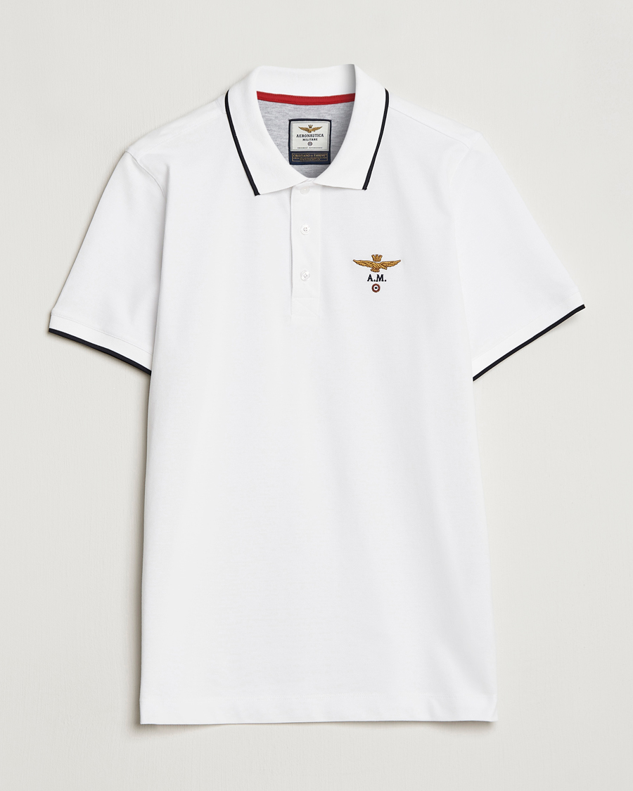 Herren | Poloshirts | Aeronautica Militare | Garment Dyed Cotton Polo Off White