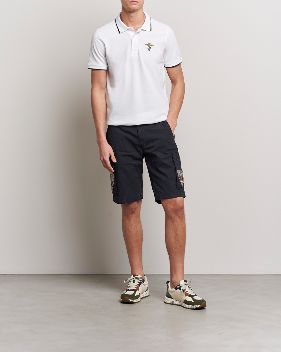 Herren | Poloshirts | Aeronautica Militare | Garment Dyed Cotton Polo Off White
