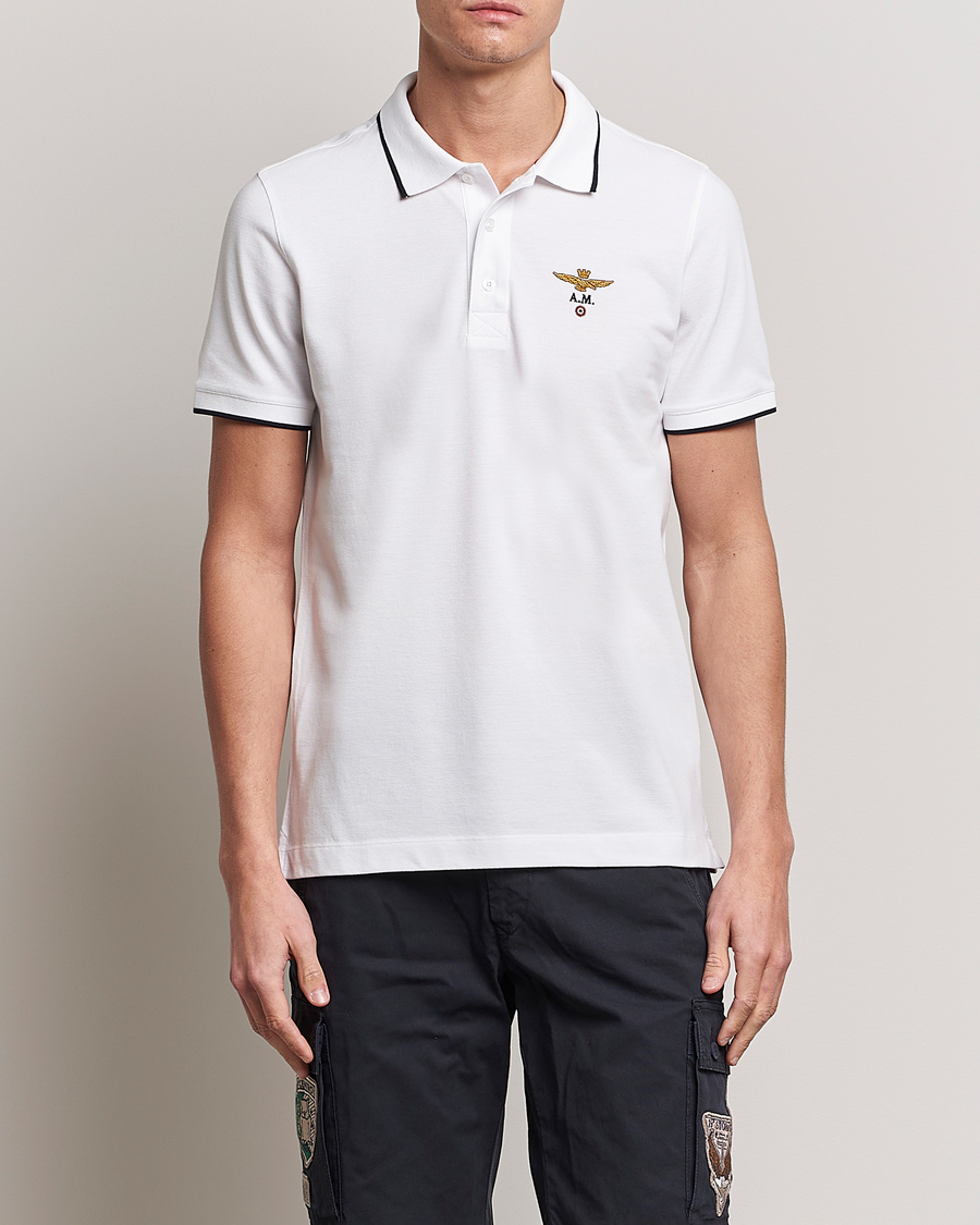 Herren | Poloshirts | Aeronautica Militare | Garment Dyed Cotton Polo Off White