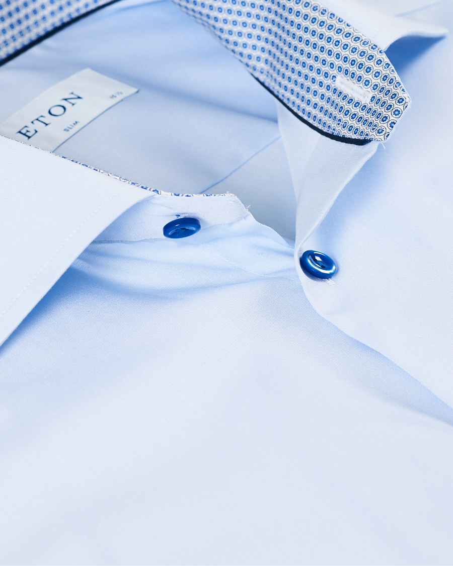 Herren | Hemden | Eton | Slim Fit Contrast Cut Away Shirt Blue