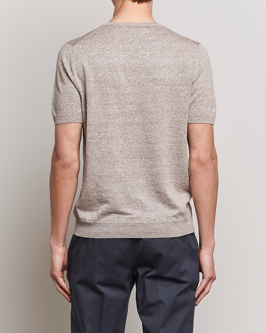 Herren | T-Shirts | Gran Sasso | Cotton/Linen Knitted Tee Beige