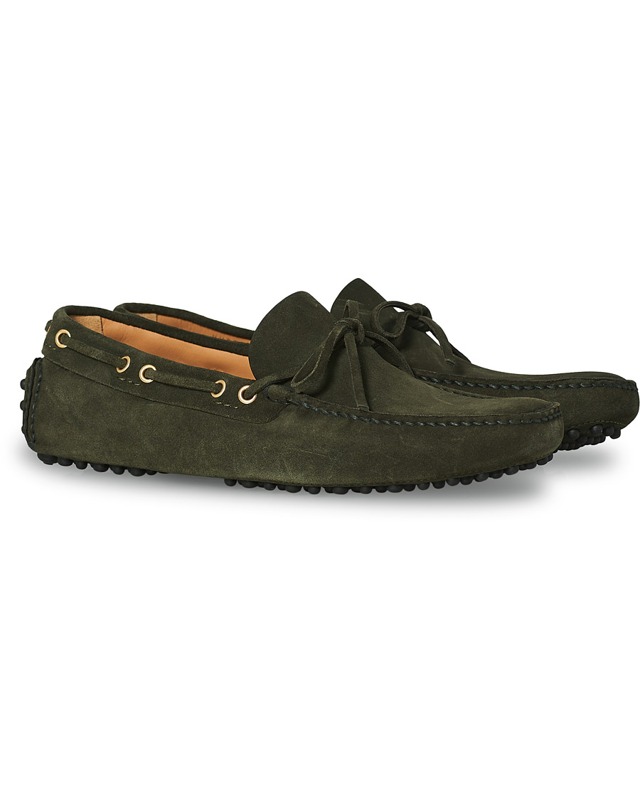 Herren | Car Shoe Driver Moccasin Dark Green Suede | Car Shoe | Driver Moccasin Dark Green Suede