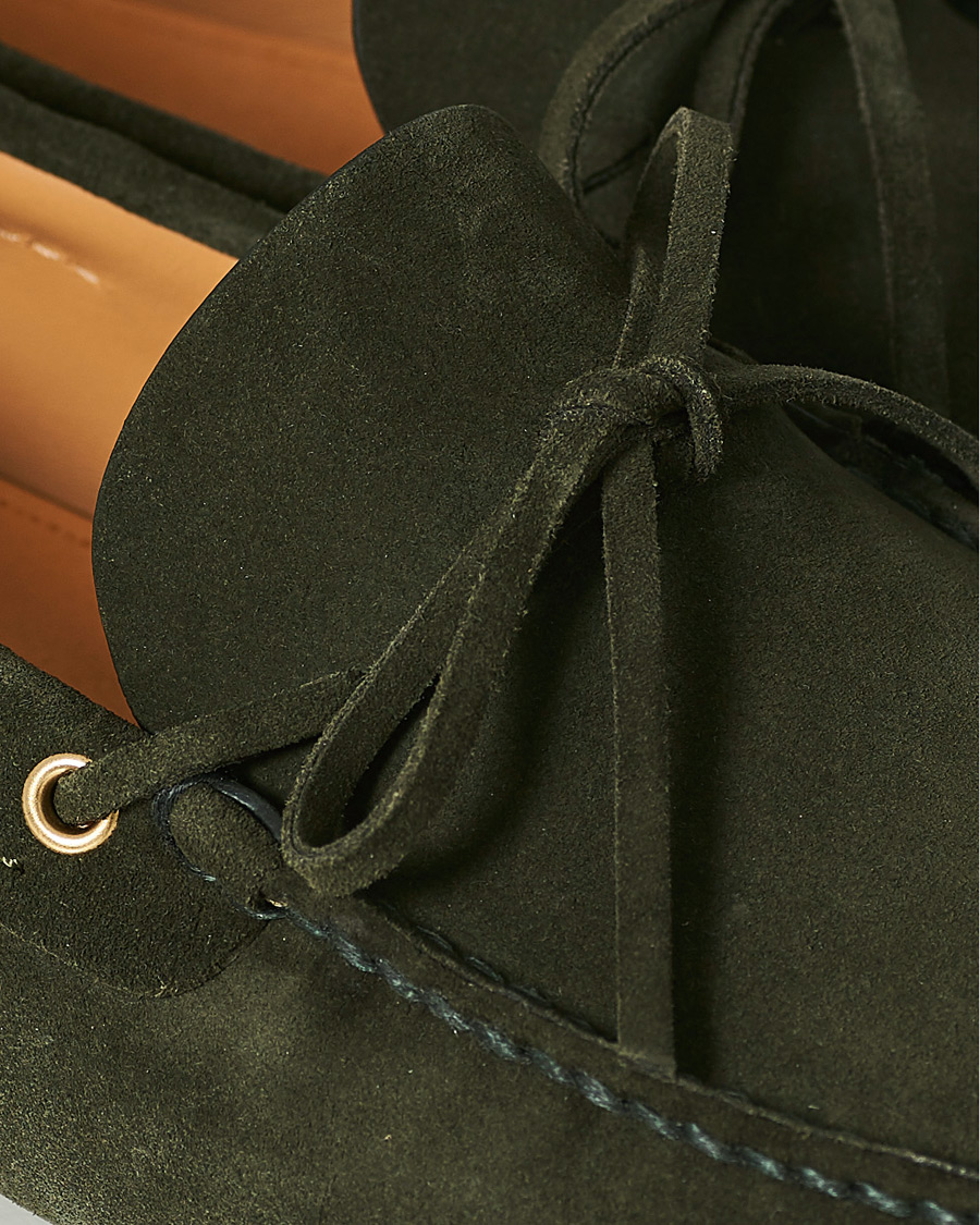 Herren | Car Shoe Driver Moccasin Dark Green Suede | Car Shoe | Driver Moccasin Dark Green Suede