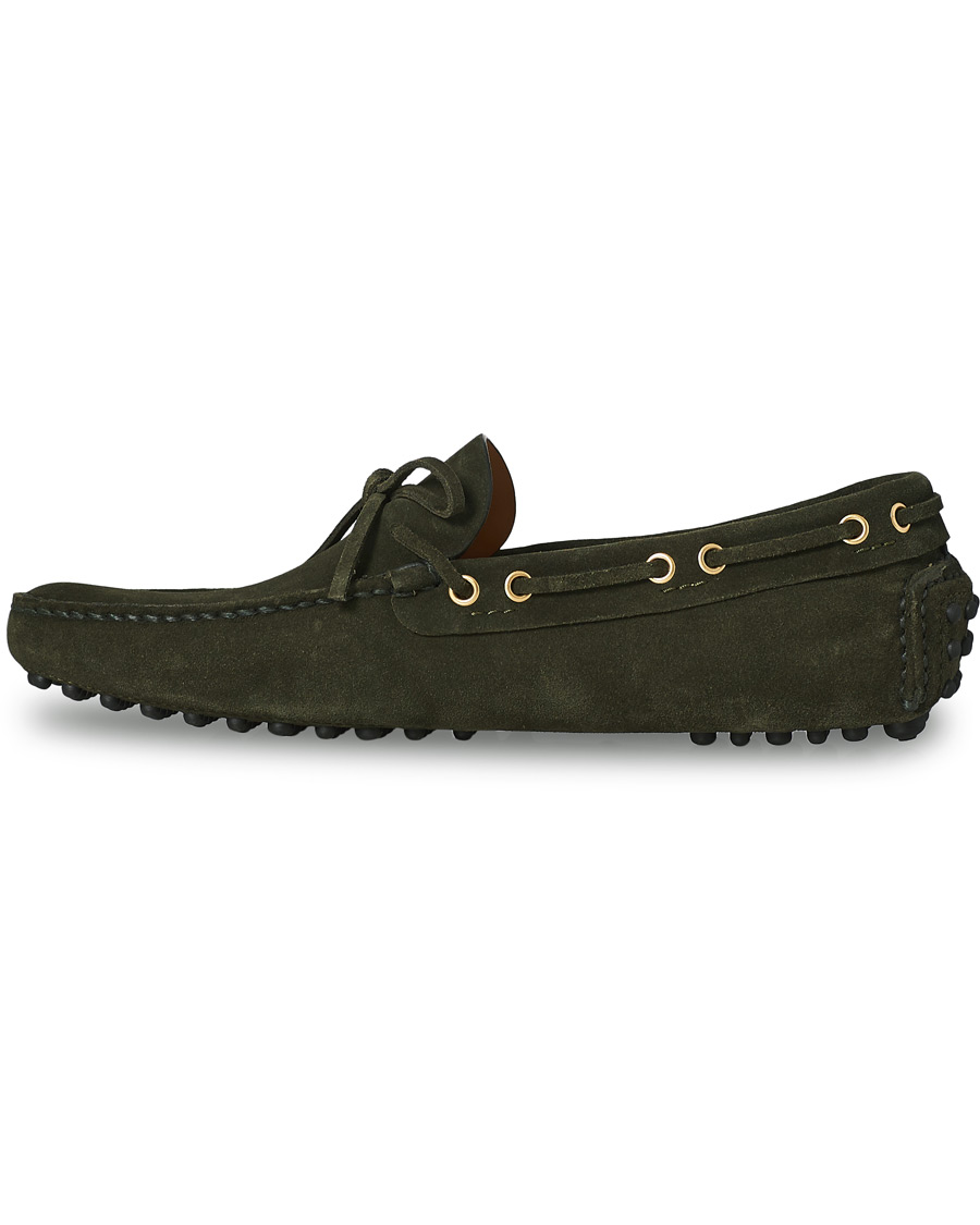 Herren | Car Shoe Driver Moccasin Dark Green Suede | Car Shoe | Driver Moccasin Dark Green Suede