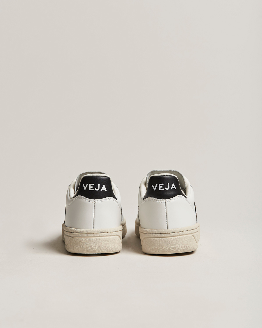 Herren | Veja V-10 Leather Sneaker Extra White/Black | Veja | V-10 Leather Sneaker Extra White/Black