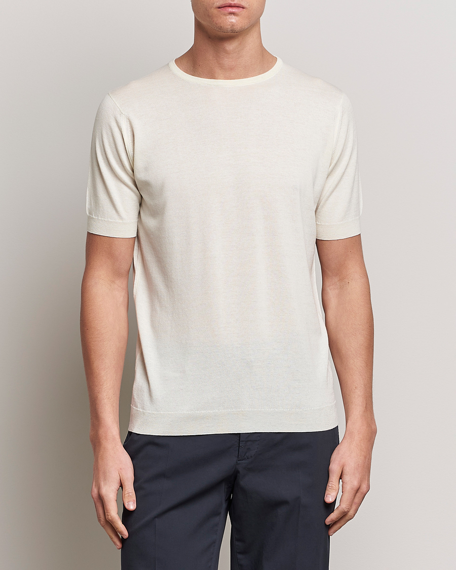Herren | T-Shirts | John Smedley | Belden Wool/Cotton T-Shirt Latte