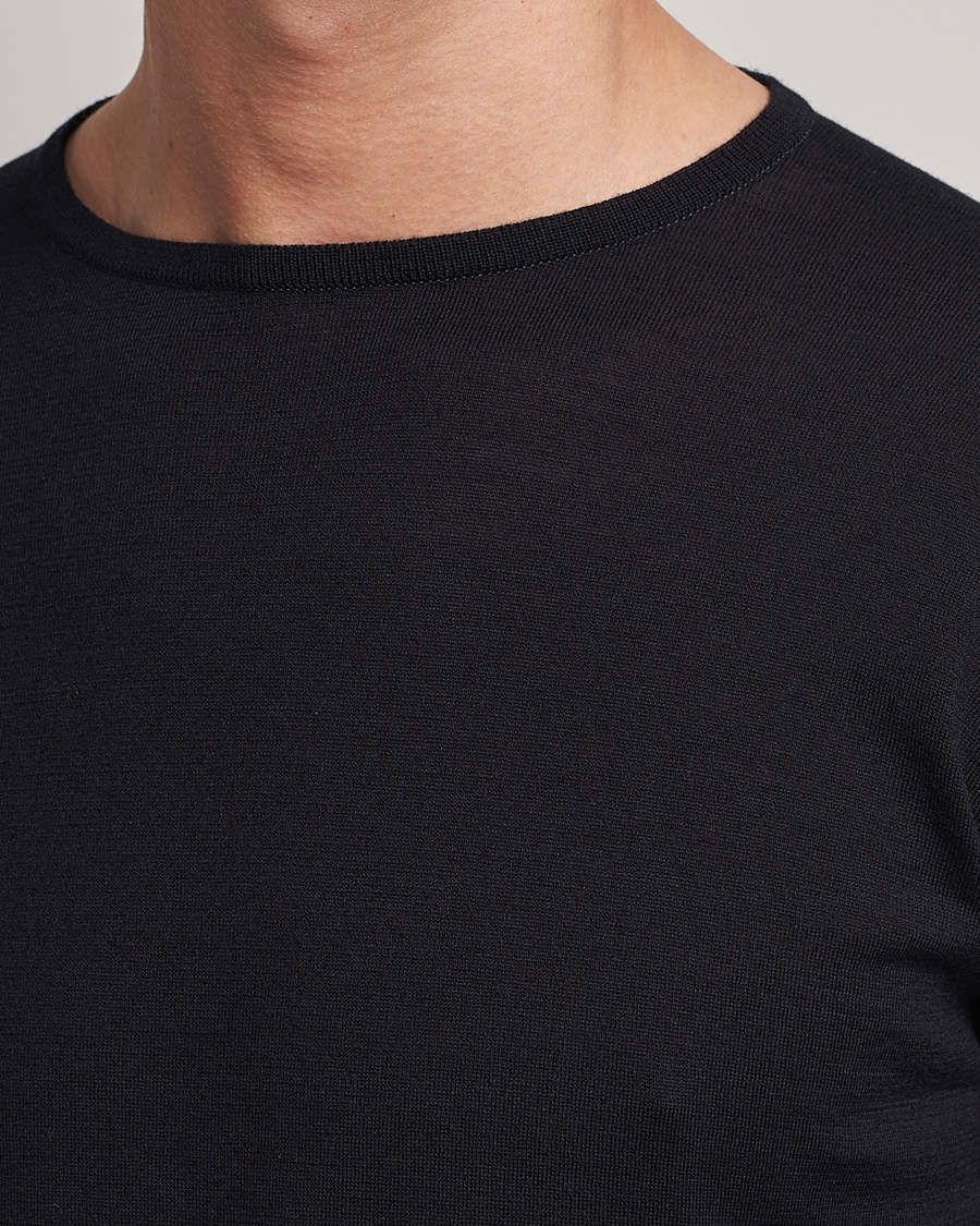 Herren | T-Shirts | John Smedley | Belden Wool/Cotton T-Shirt Navy